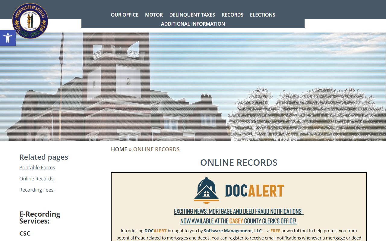 Casey County Circuit Court Clerk records county clerk online records distinction