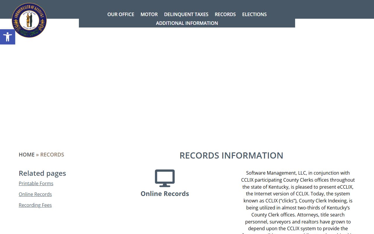 Casey County clerk records eCCLIX records page