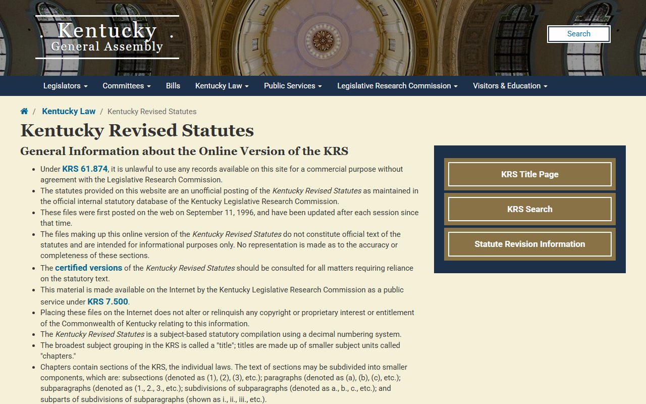 Casey County court records Kentucky Revised Statutes public access laws