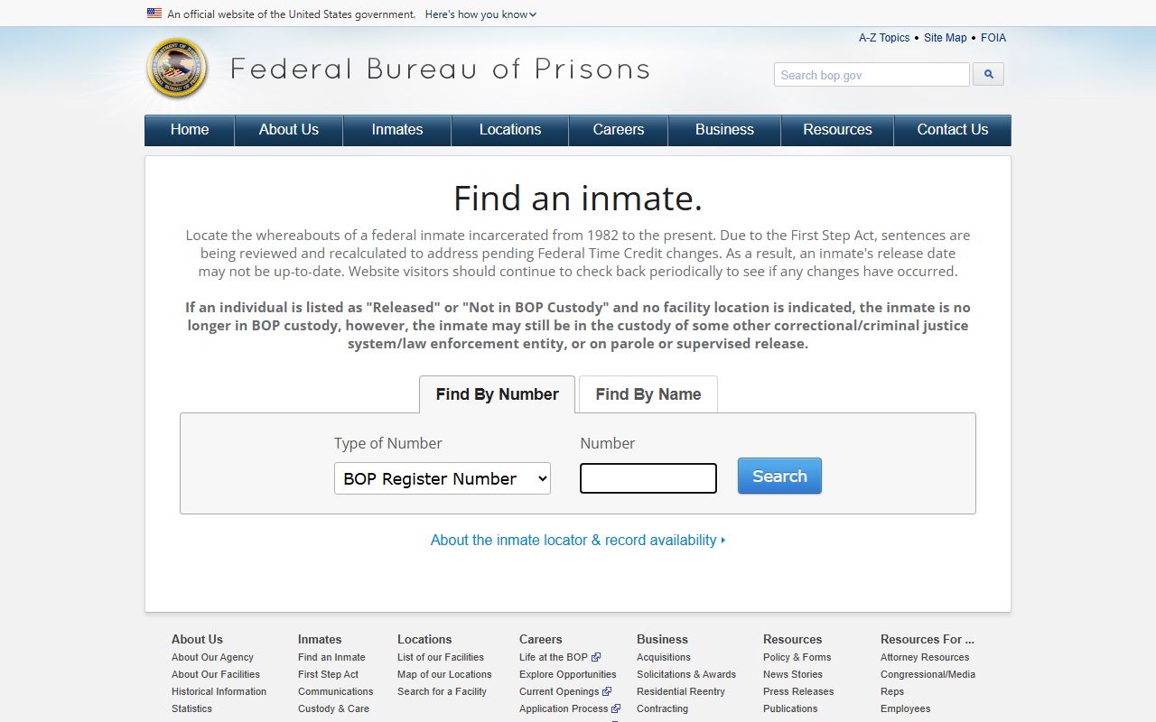 Casey County inmate records federal Bureau of Prisons locator channel